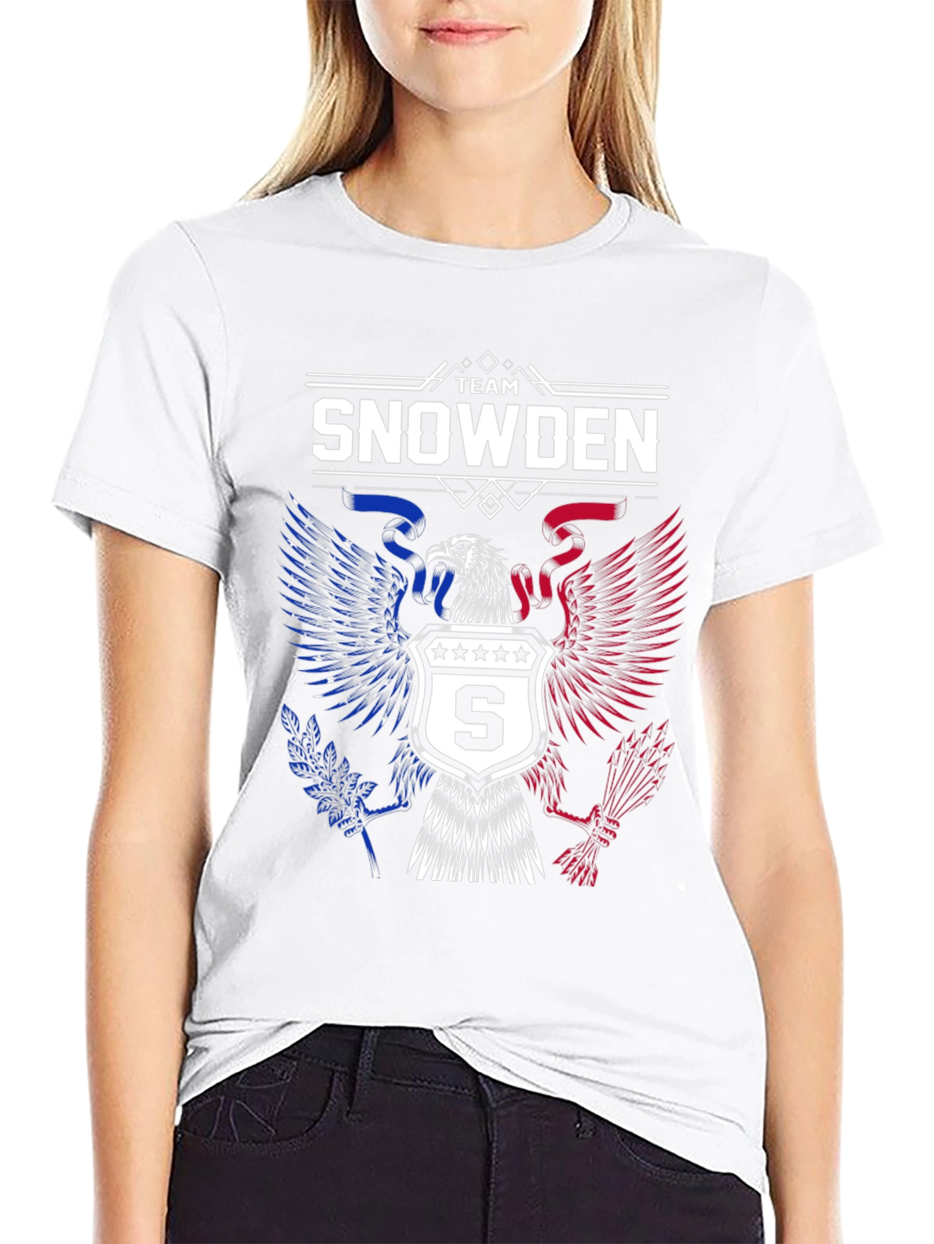Team Snowden Eagle Patriotic Black T-Shirt