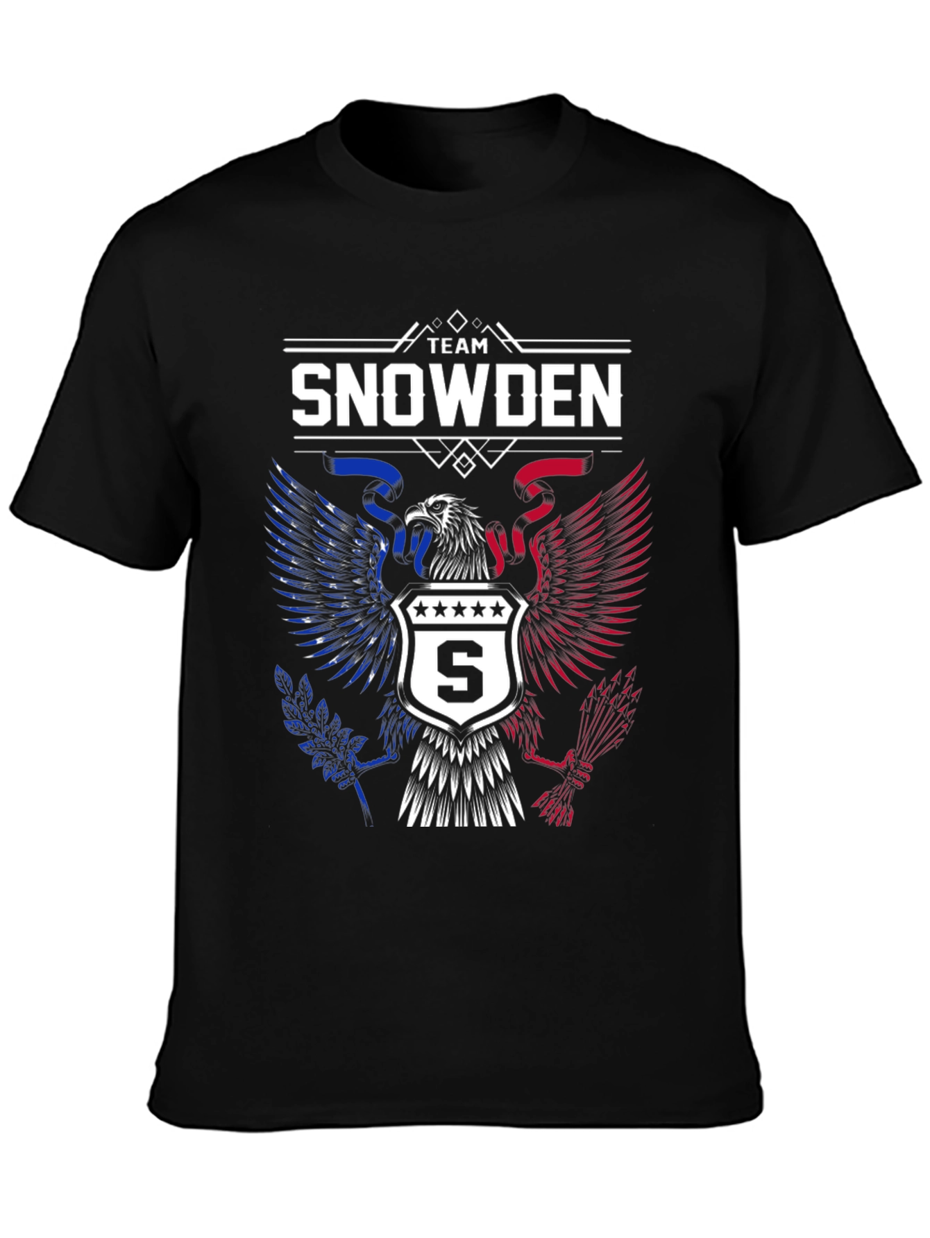 Team Snowden Eagle Patriotic Black T-Shirt