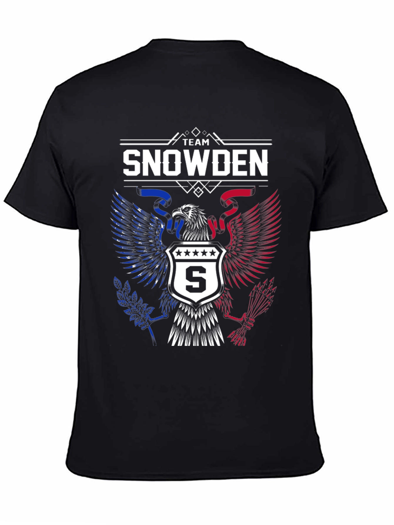 Team Snowden Eagle Patriotic Black T-Shirt
