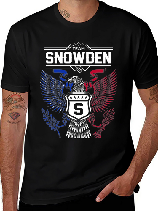 Team Snowden Eagle Patriotic Black T-Shirt