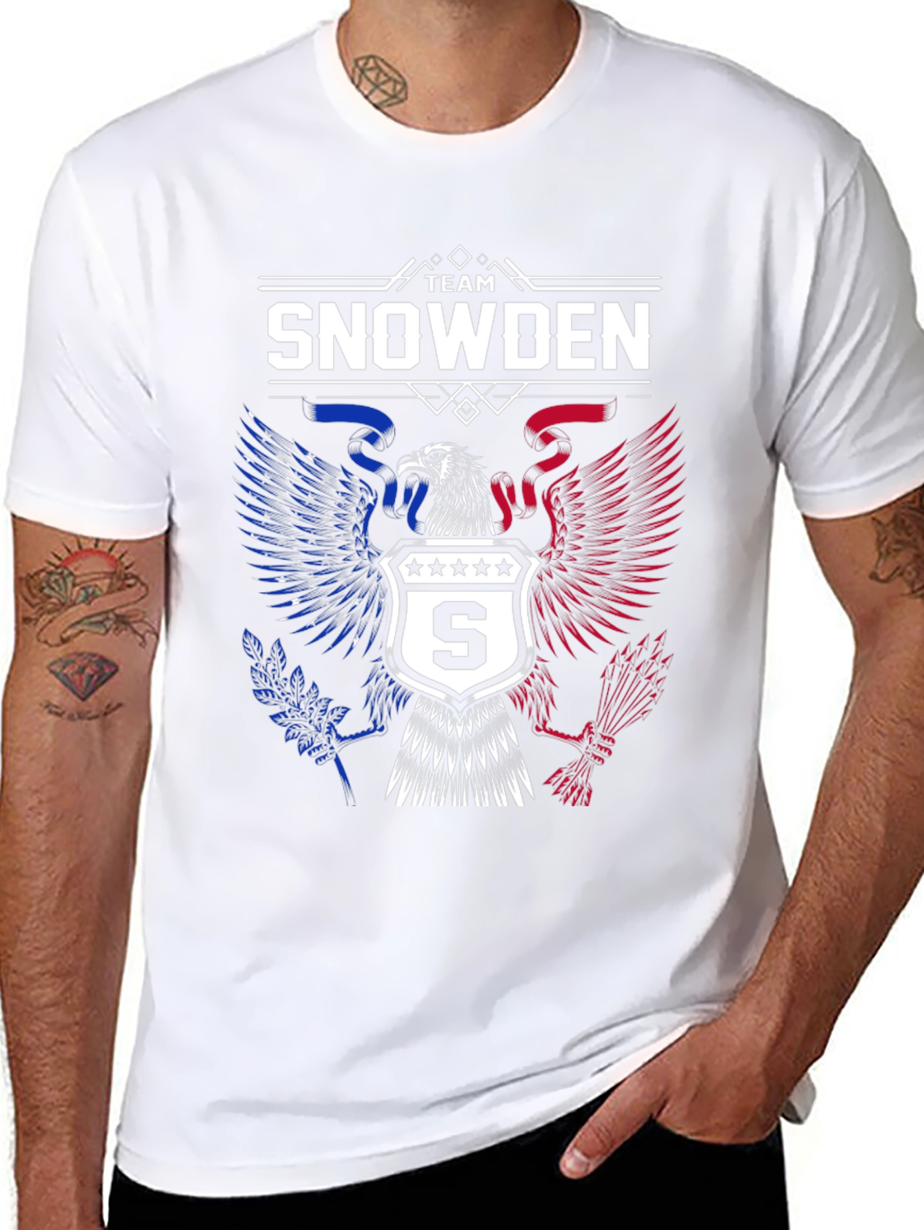 Team Snowden Eagle Patriotic Black T-Shirt