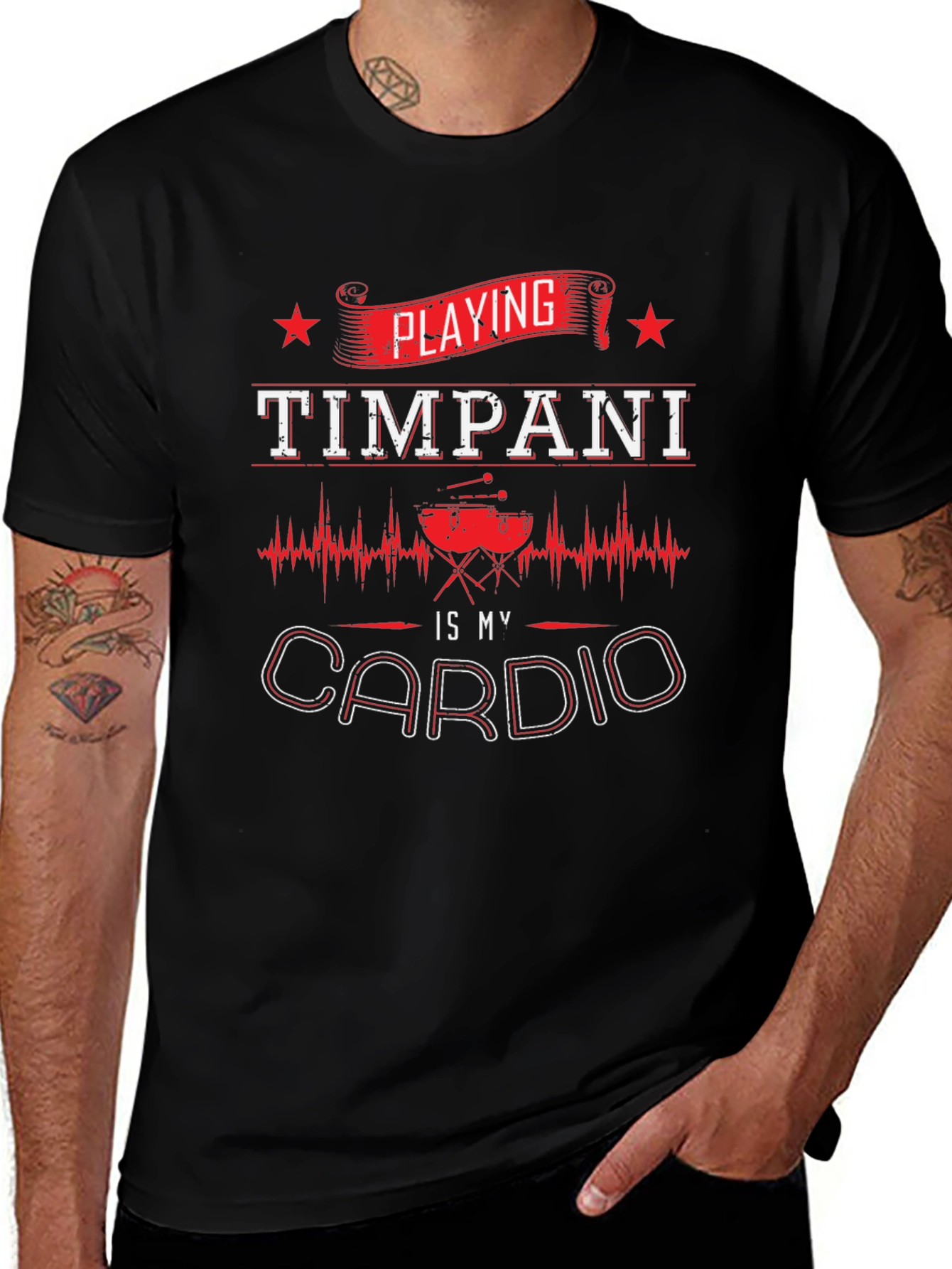 Timpani Cardio Graphic T-Shirt - Musicians Workout Tee