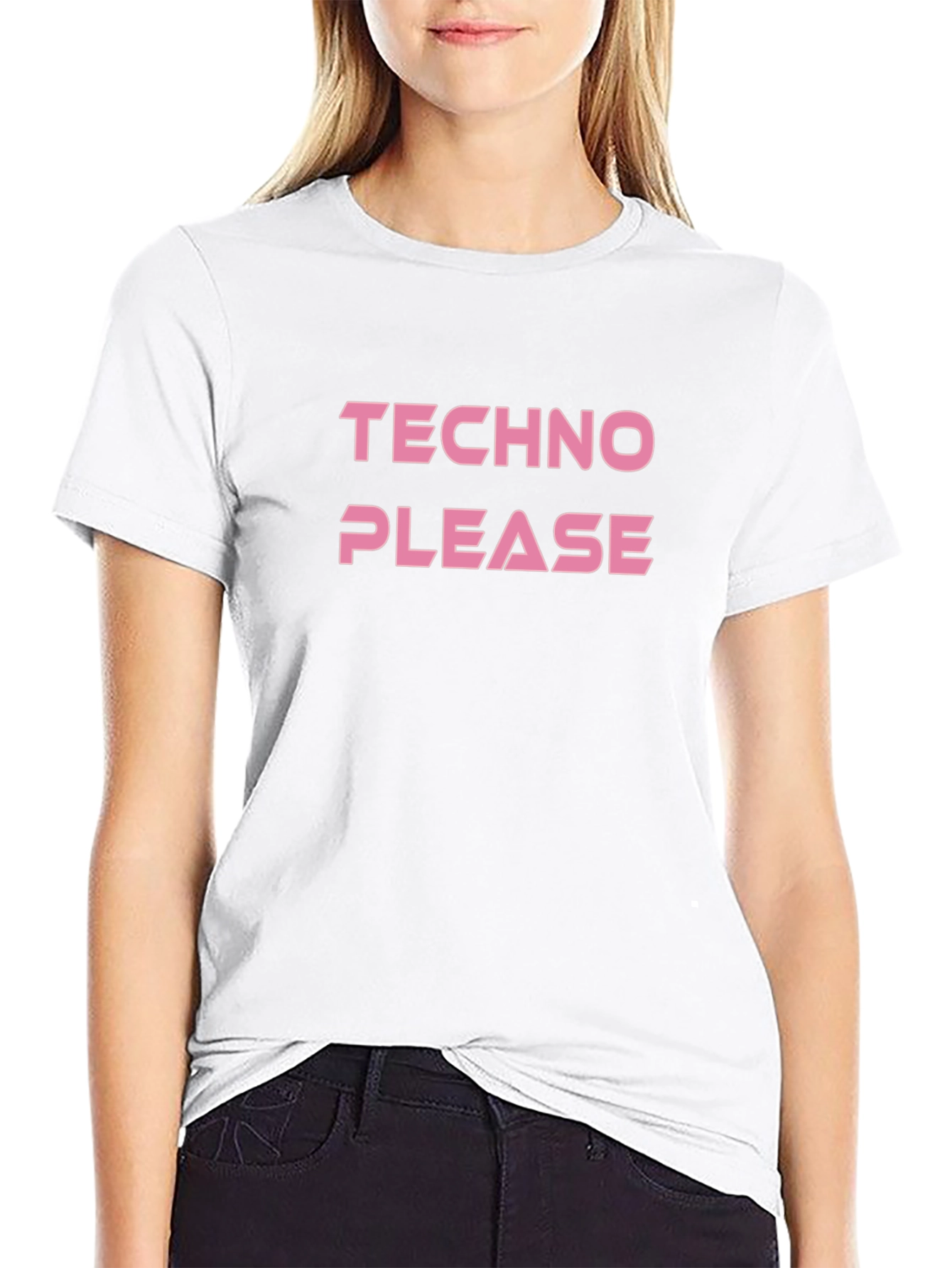 Techno Please T-Shirt - Black Graphic Tee