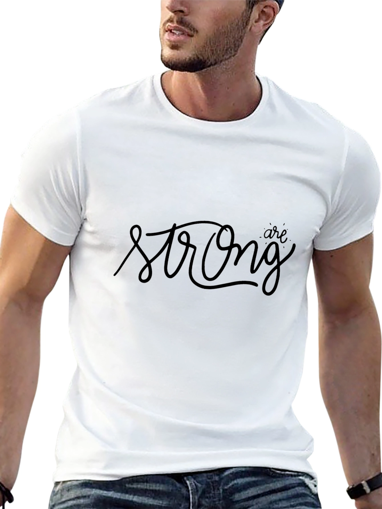 Strong Graphic Tee - Black Short Sleeve T-Shirt
