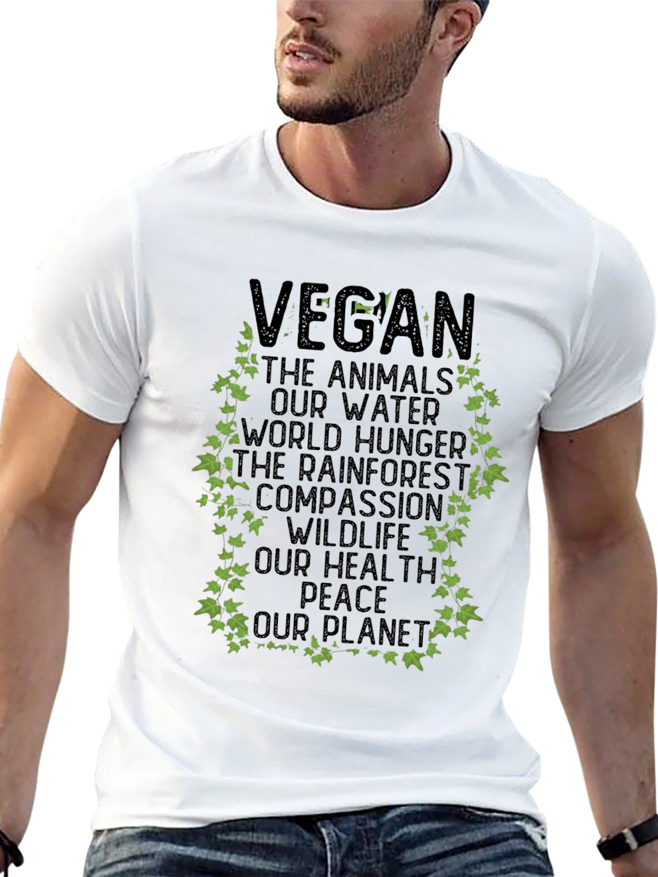 Vegan Cause Graphic Tee - Animals Water Planet