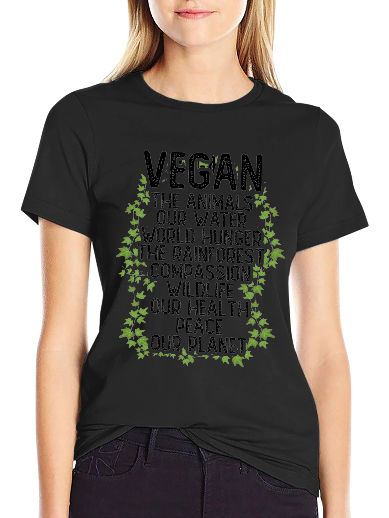 Vegan Cause Graphic Tee - Animals Water Planet