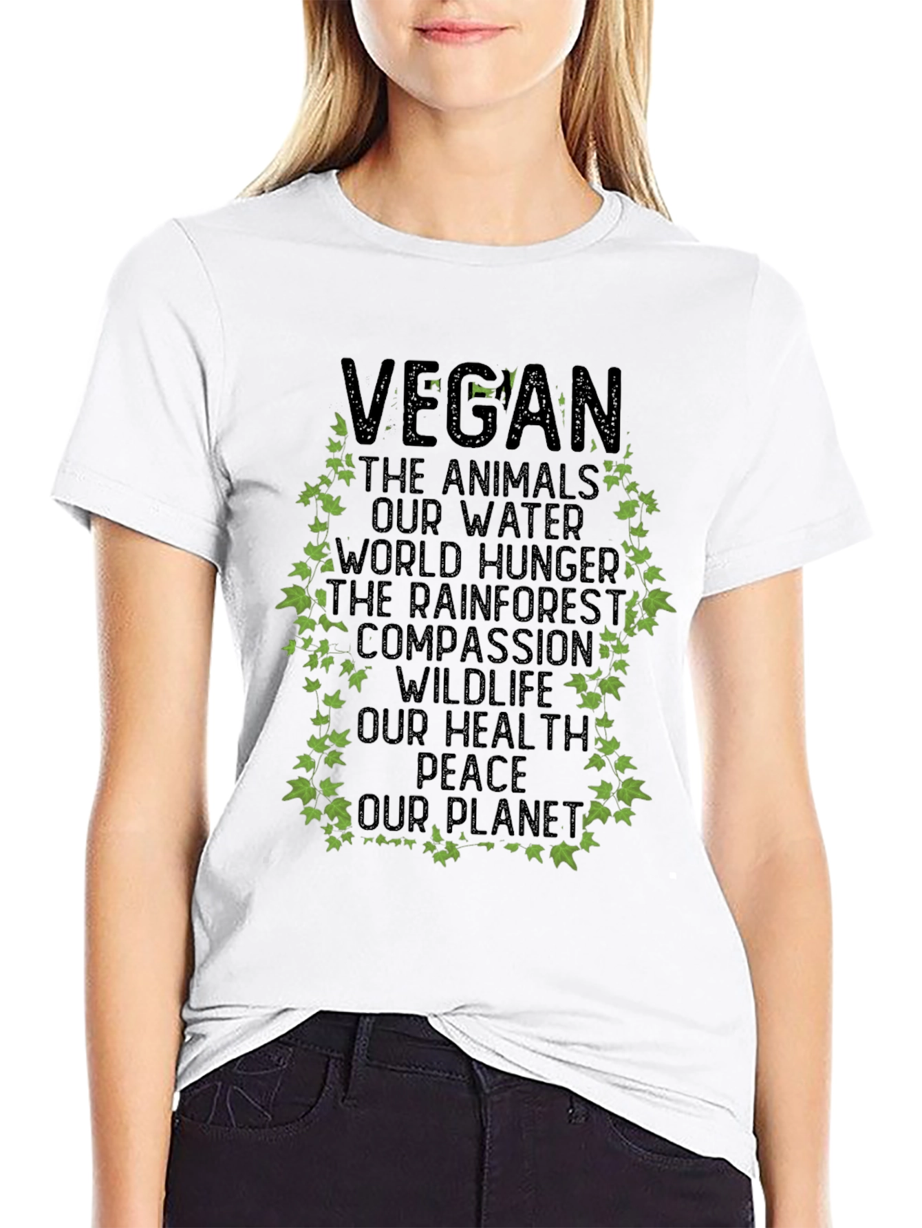 Vegan Cause Graphic Tee - Animals Water Planet
