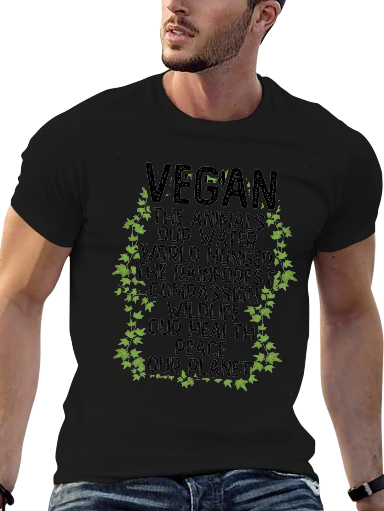Vegan Cause Graphic Tee - Animals Water Planet
