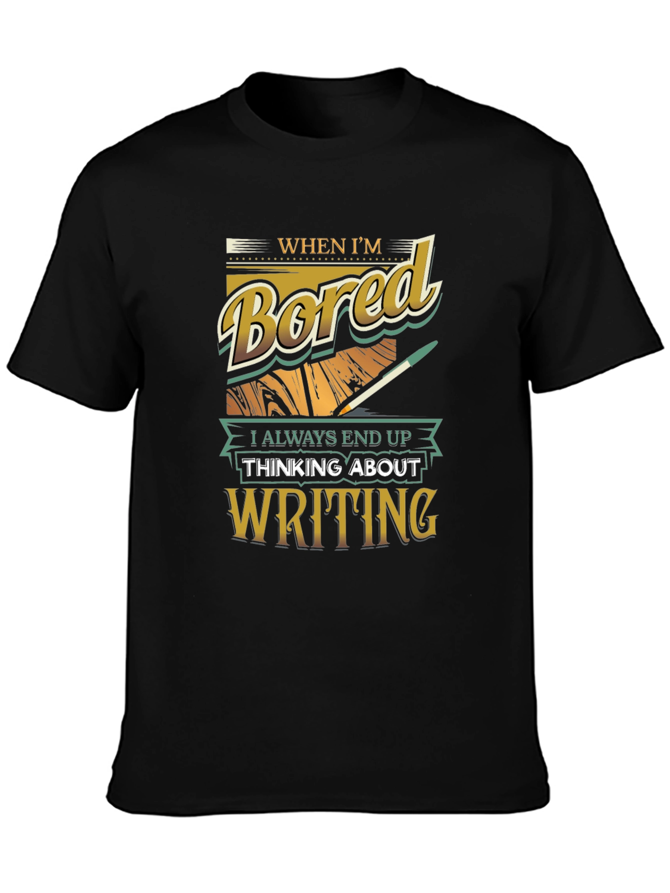 Bored Writer Graphic T-Shirt