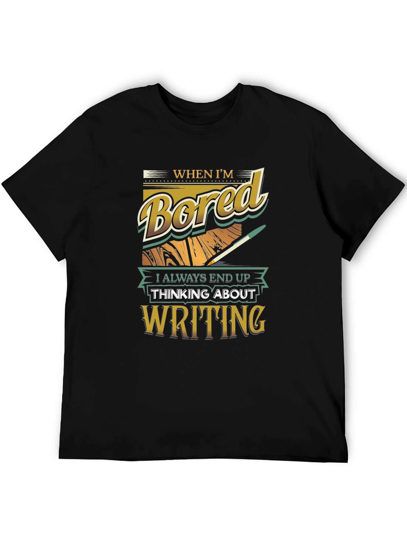 Bored Writer Graphic T-Shirt