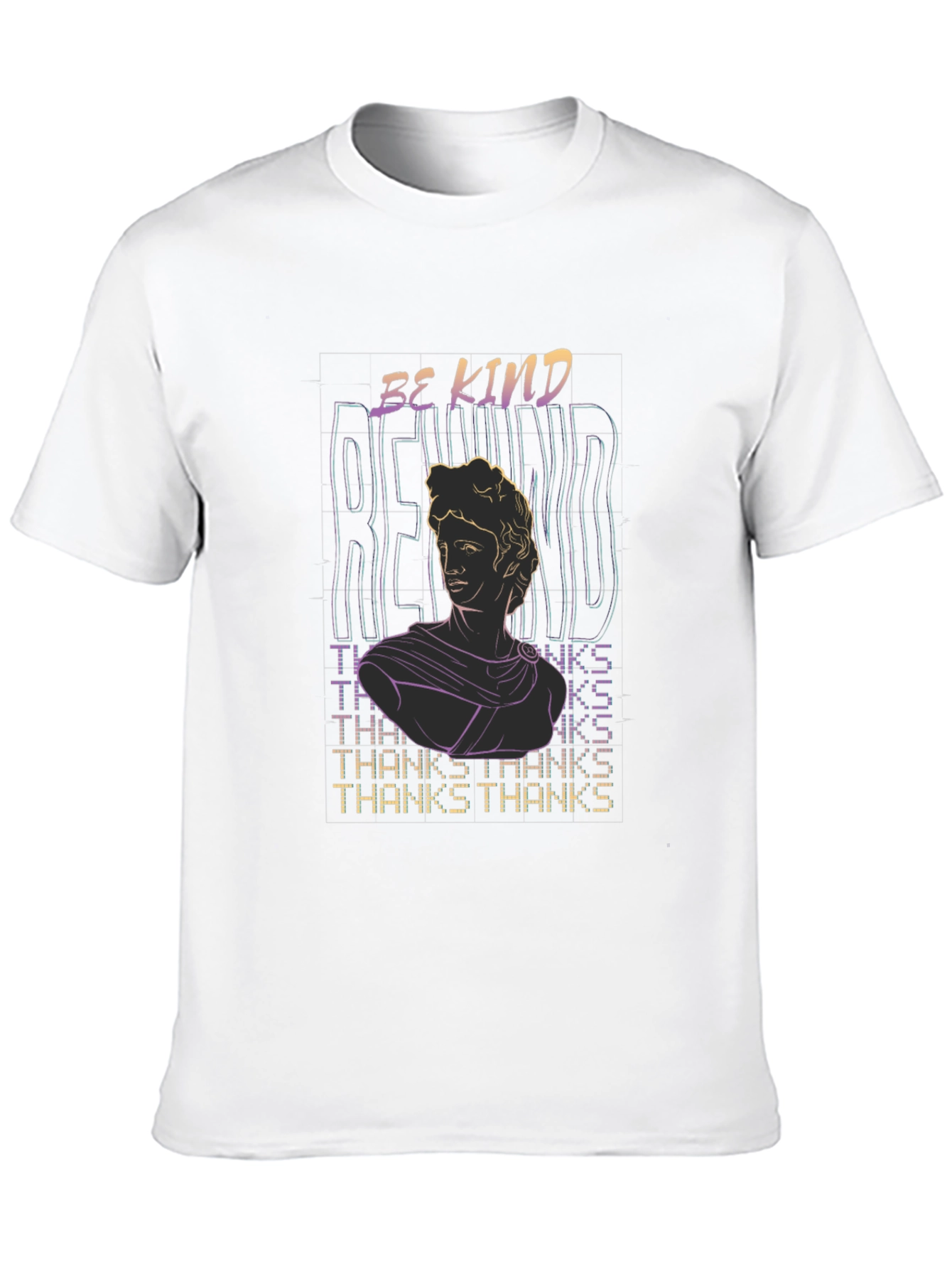 Be Kind Statue Graphic Tee - Black Cotton T-Shirt