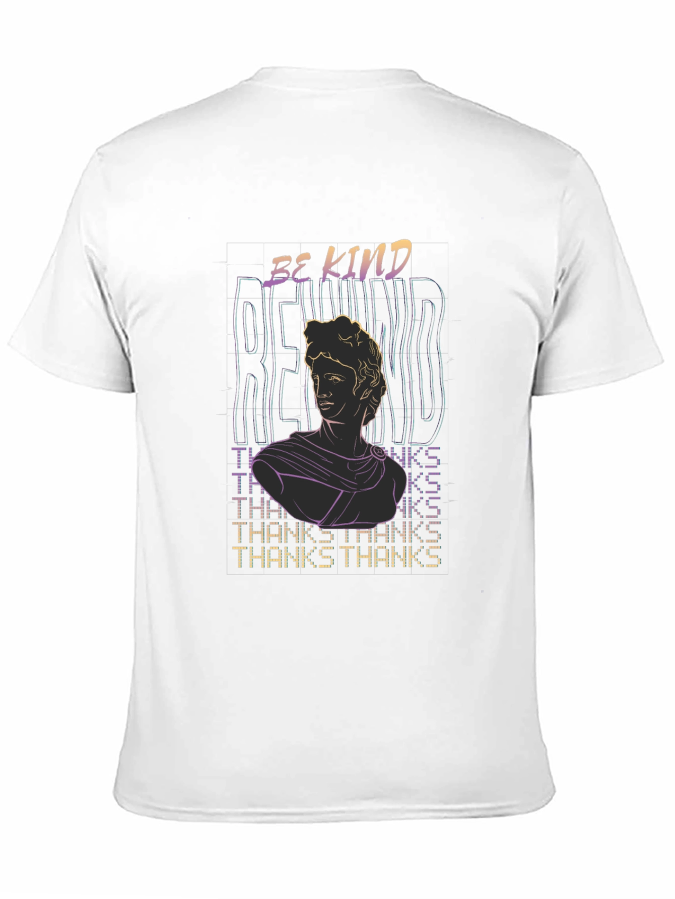 Be Kind Statue Graphic Tee - Black Cotton T-Shirt