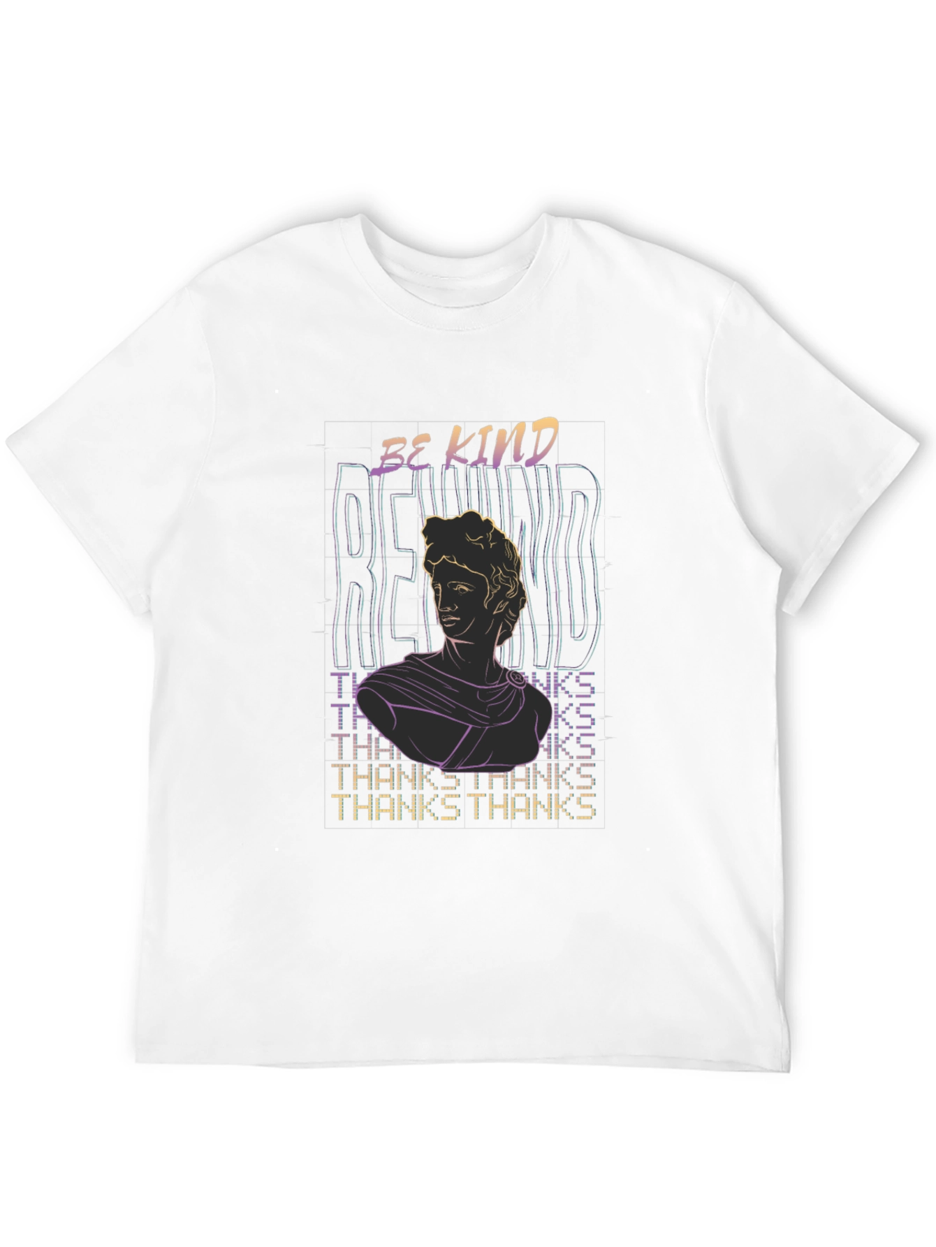 Be Kind Statue Graphic Tee - Black Cotton T-Shirt