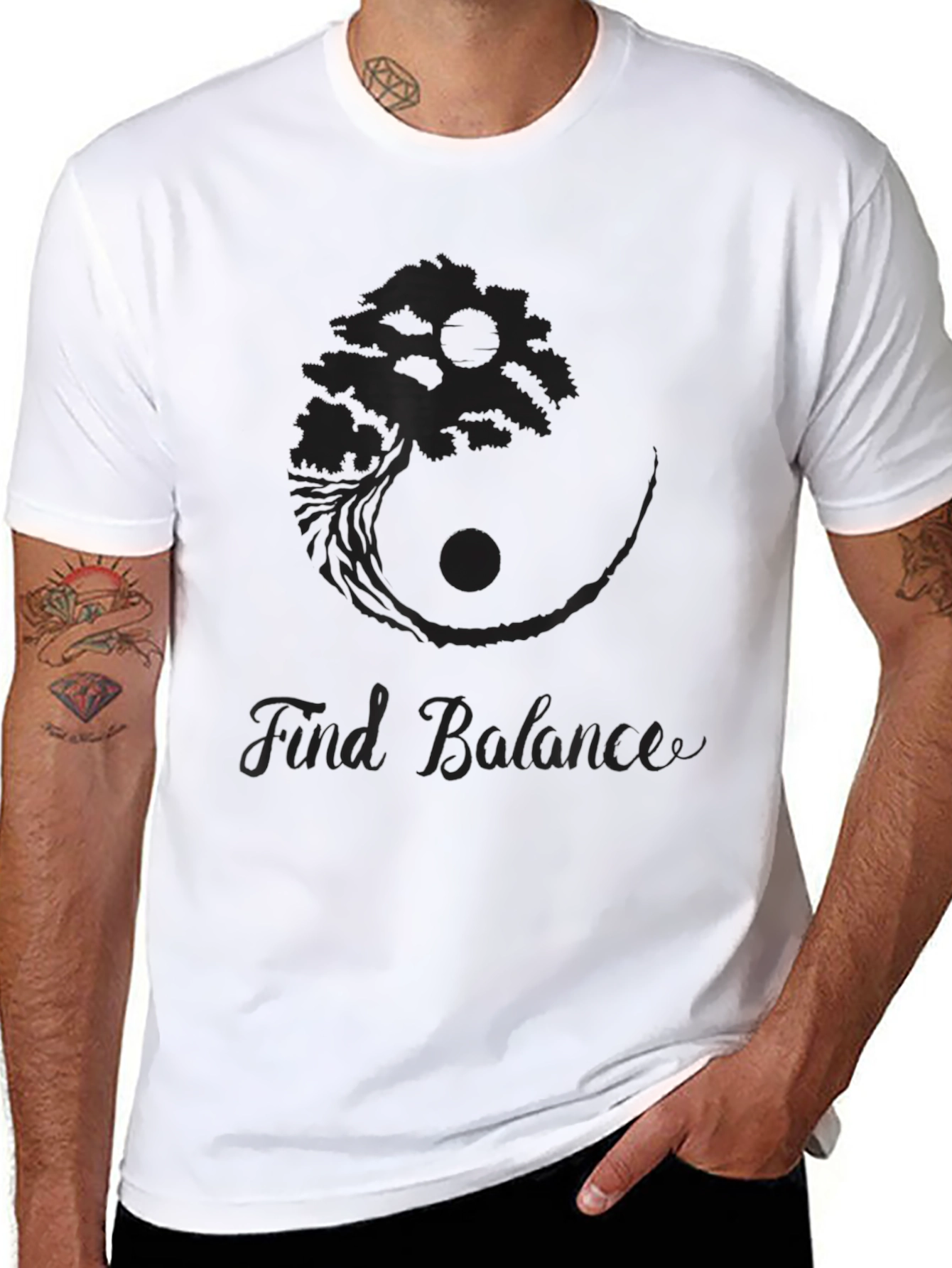 Balance Bonsai Tree Graphic T-Shirt