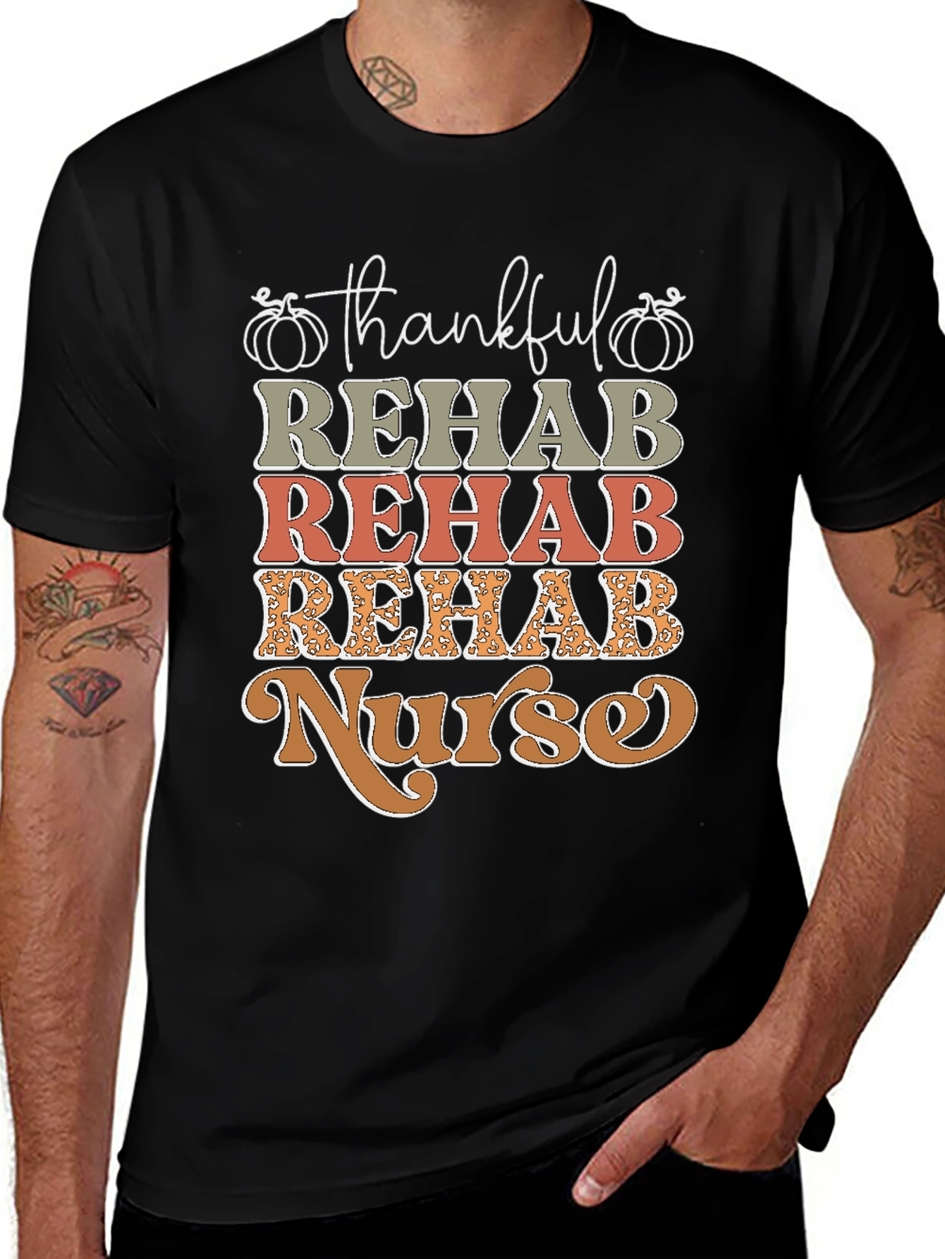 Thankful Rehab Nurse T-Shirt - Fall Design