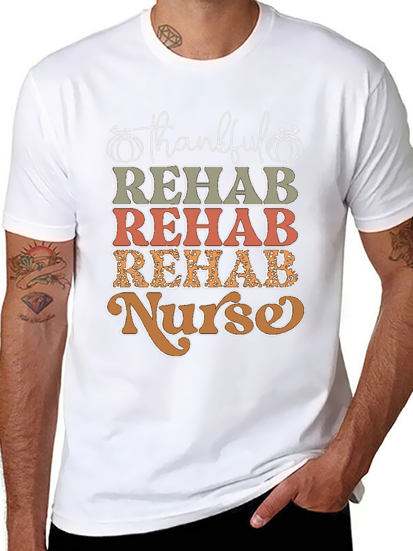 Thankful Rehab Nurse T-Shirt - Fall Design