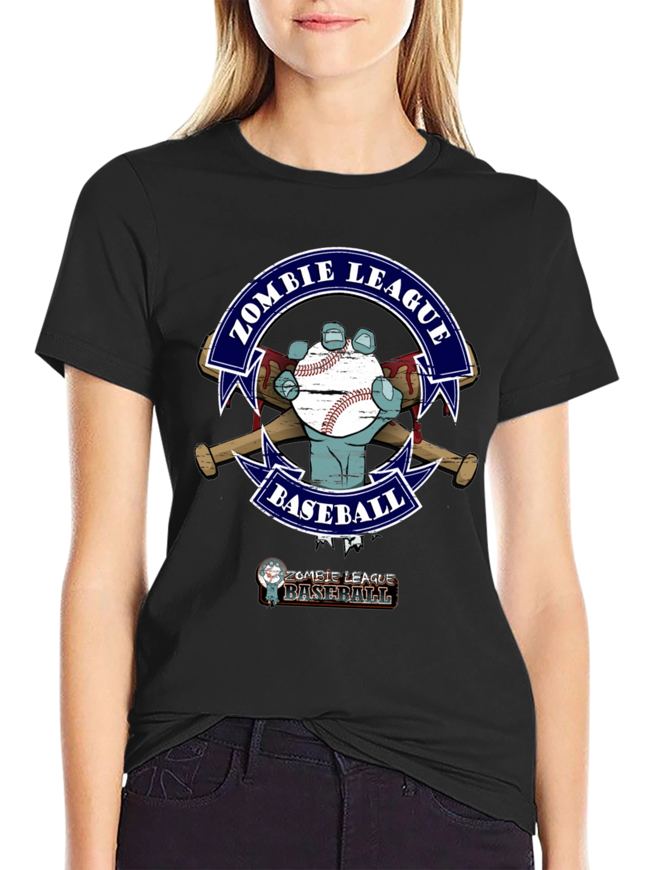Zombie League Baseball T-Shirt - Unique Design