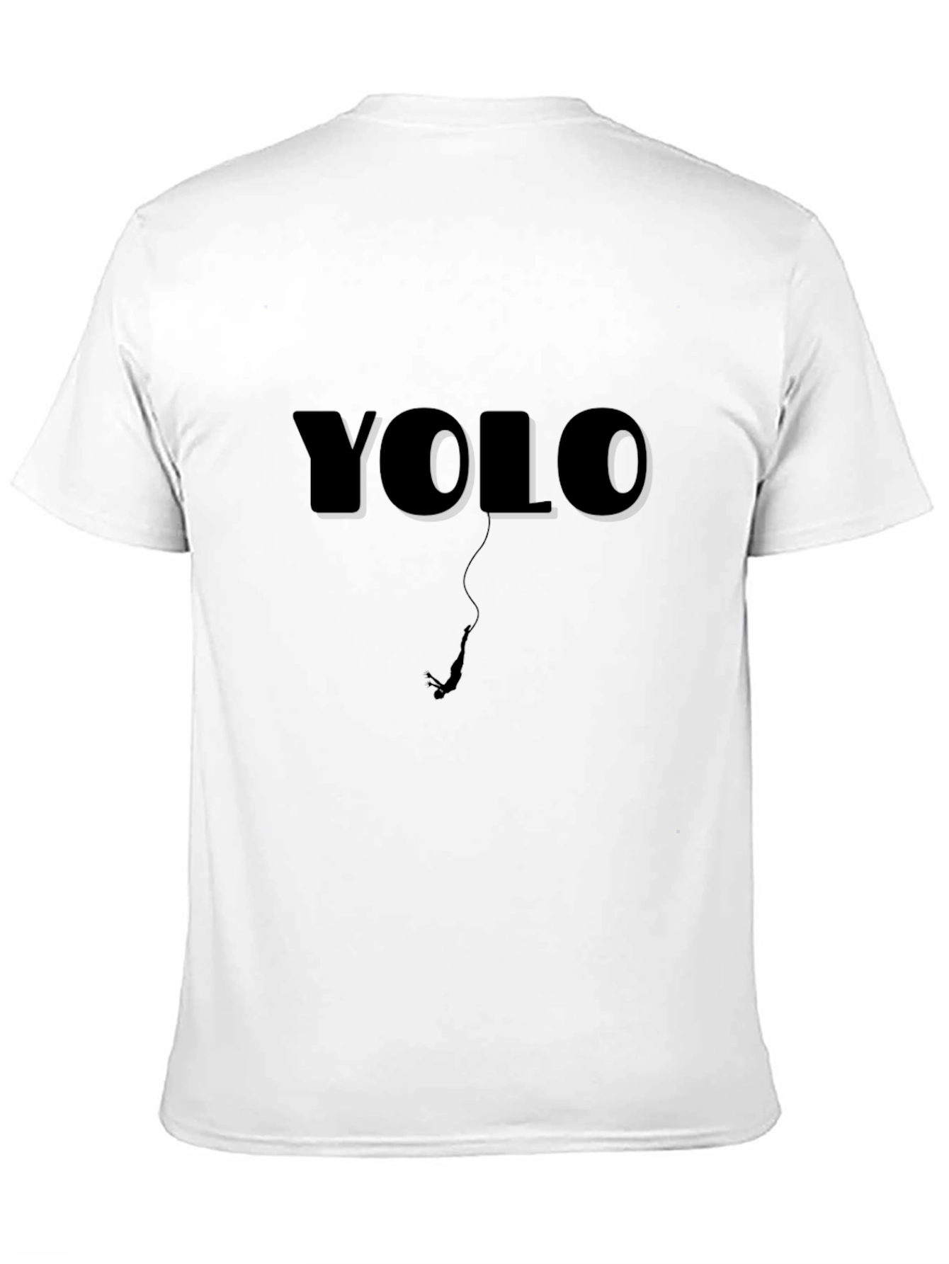 YOLO Bungee Jump Graphic Tee - Black Cotton T-Shirt
