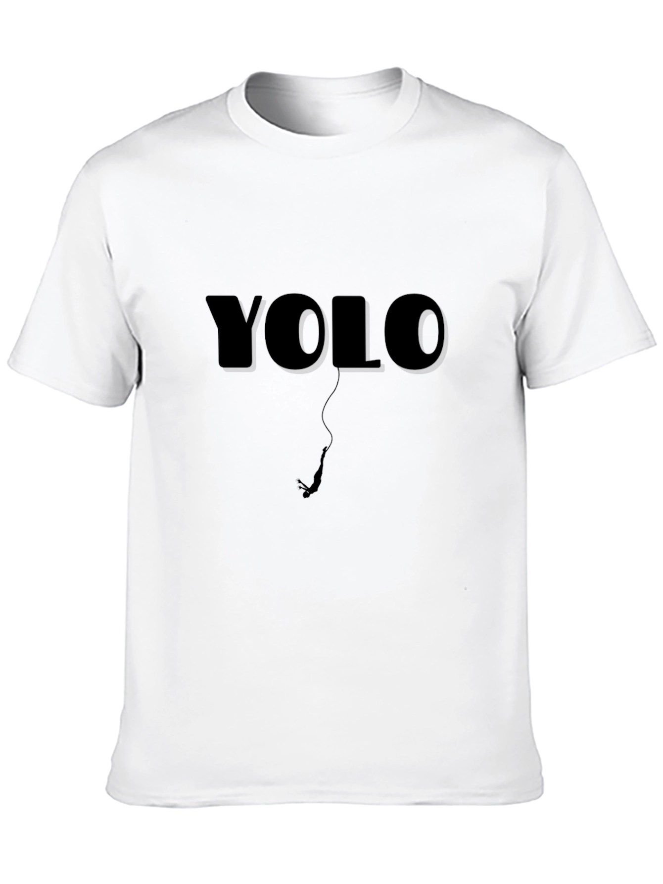 YOLO Bungee Jump Graphic Tee - Black Cotton T-Shirt