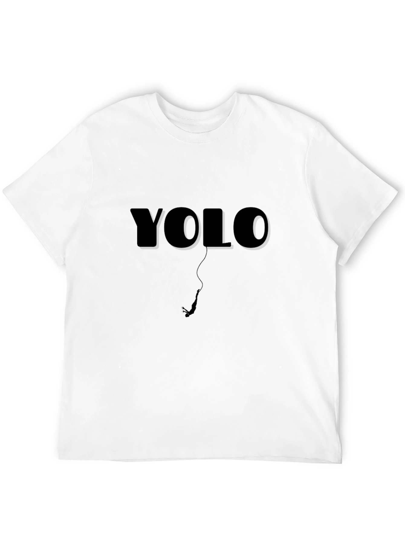 YOLO Bungee Jump Graphic Tee - Black Cotton T-Shirt