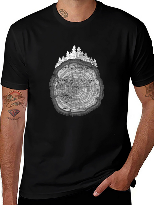 Tree Ring Forest Graphic Tee - Nature Lovers Shirt
