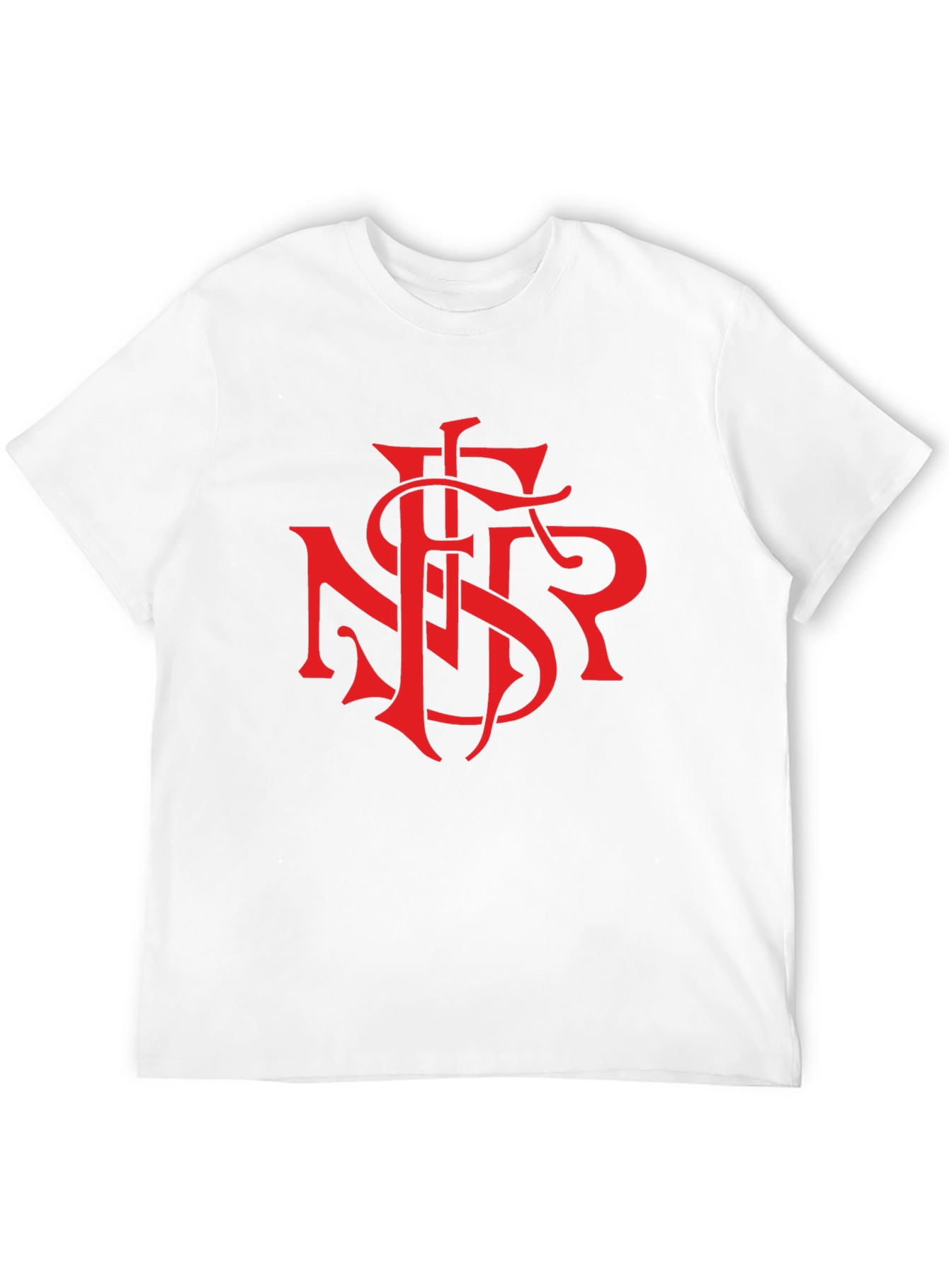 Black T-Shirt with Bold Red Graphic Print