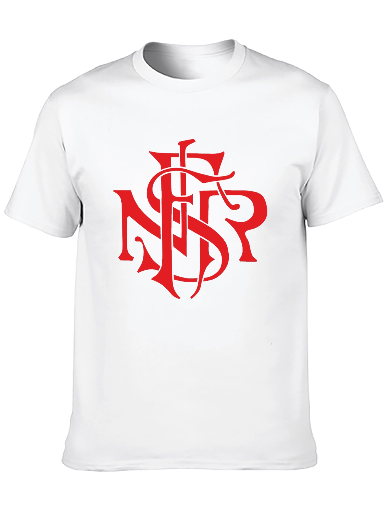 Black T-Shirt with Bold Red Graphic Print