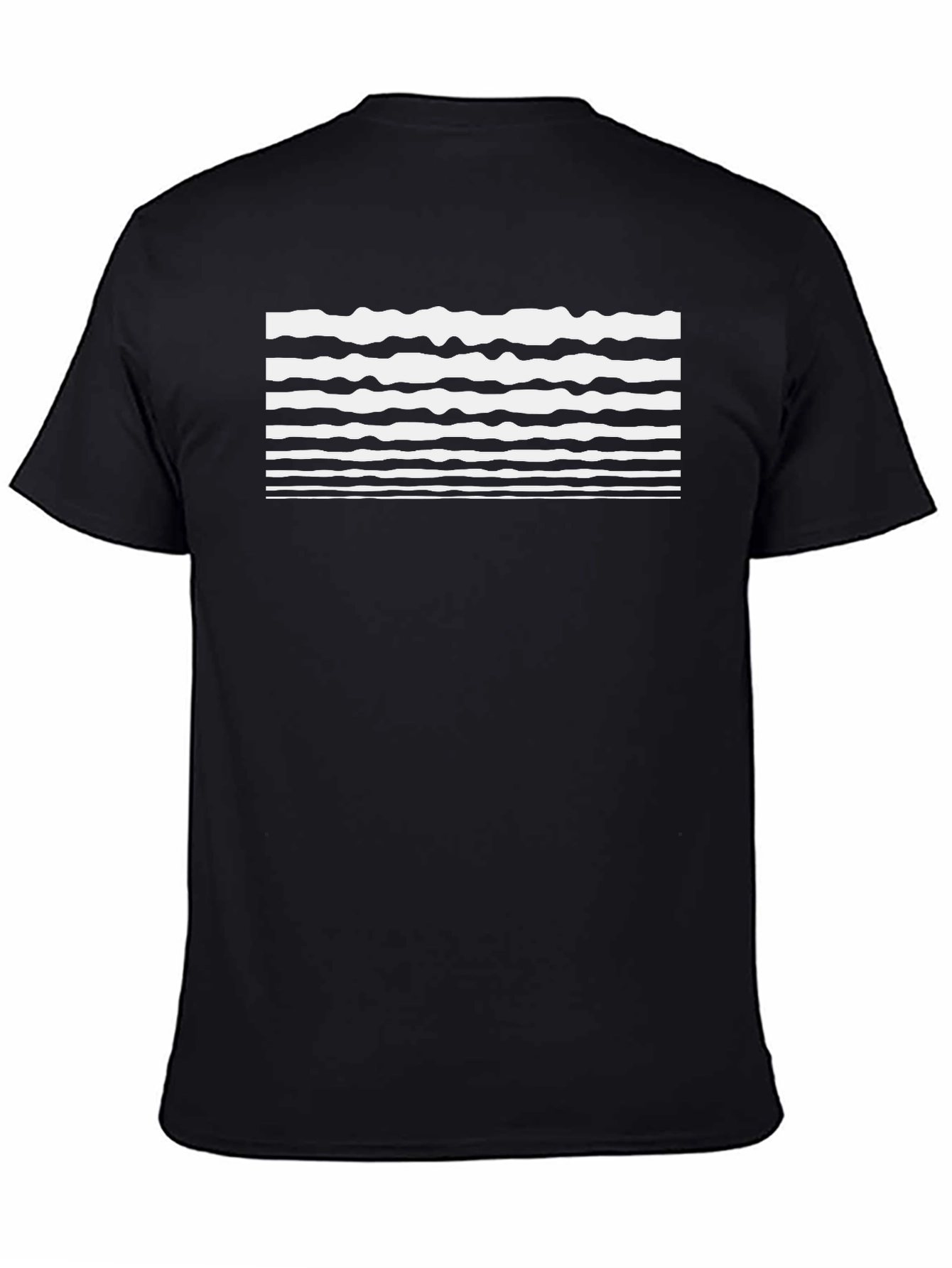 Abstract Wave Pattern Black T-Shirt