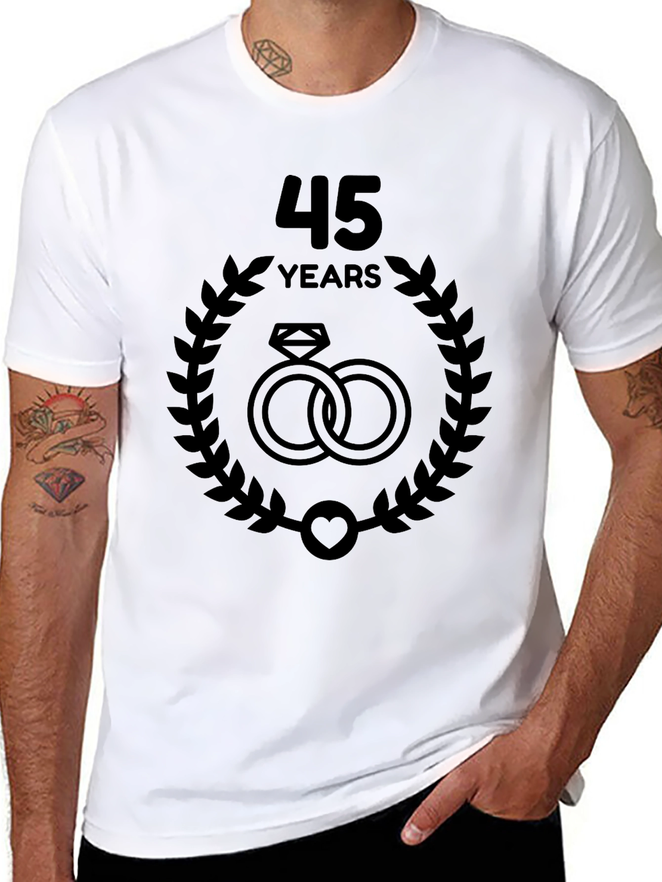 45th Anniversary T-Shirt - Interlocking Rings Design