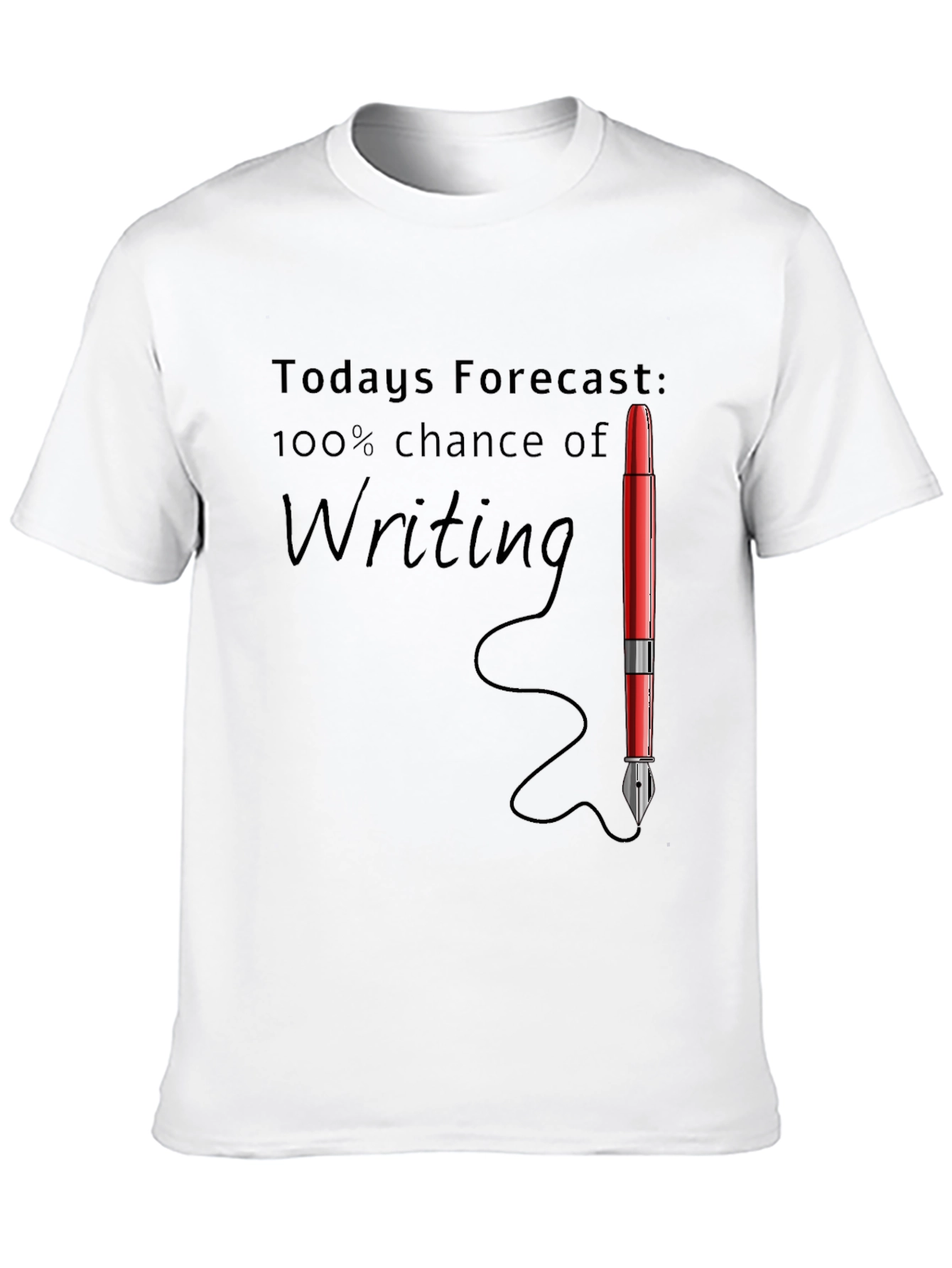 Writers Forecast T-Shirt - 100% Chance of Writing!