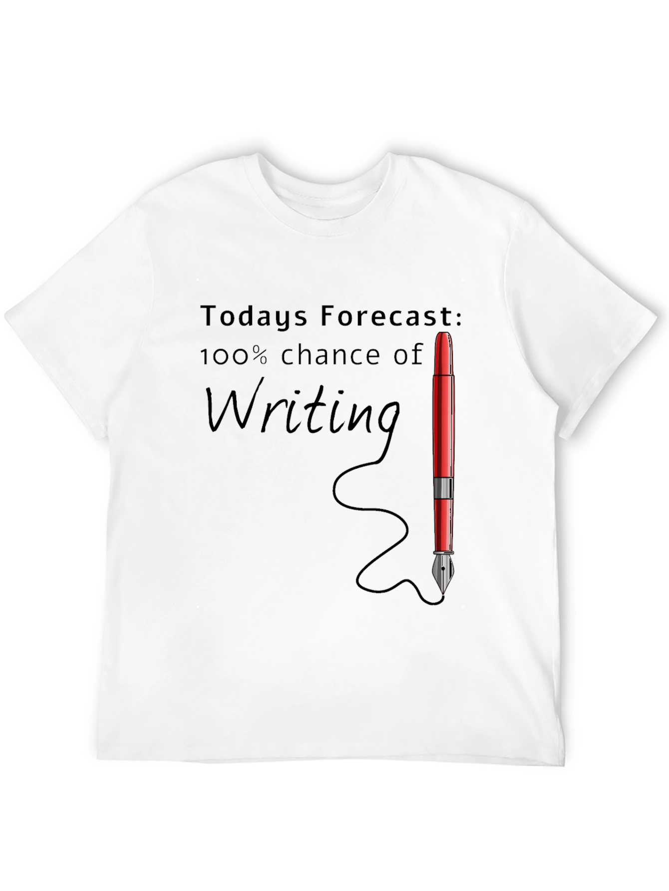 Writers Forecast T-Shirt - 100% Chance of Writing!