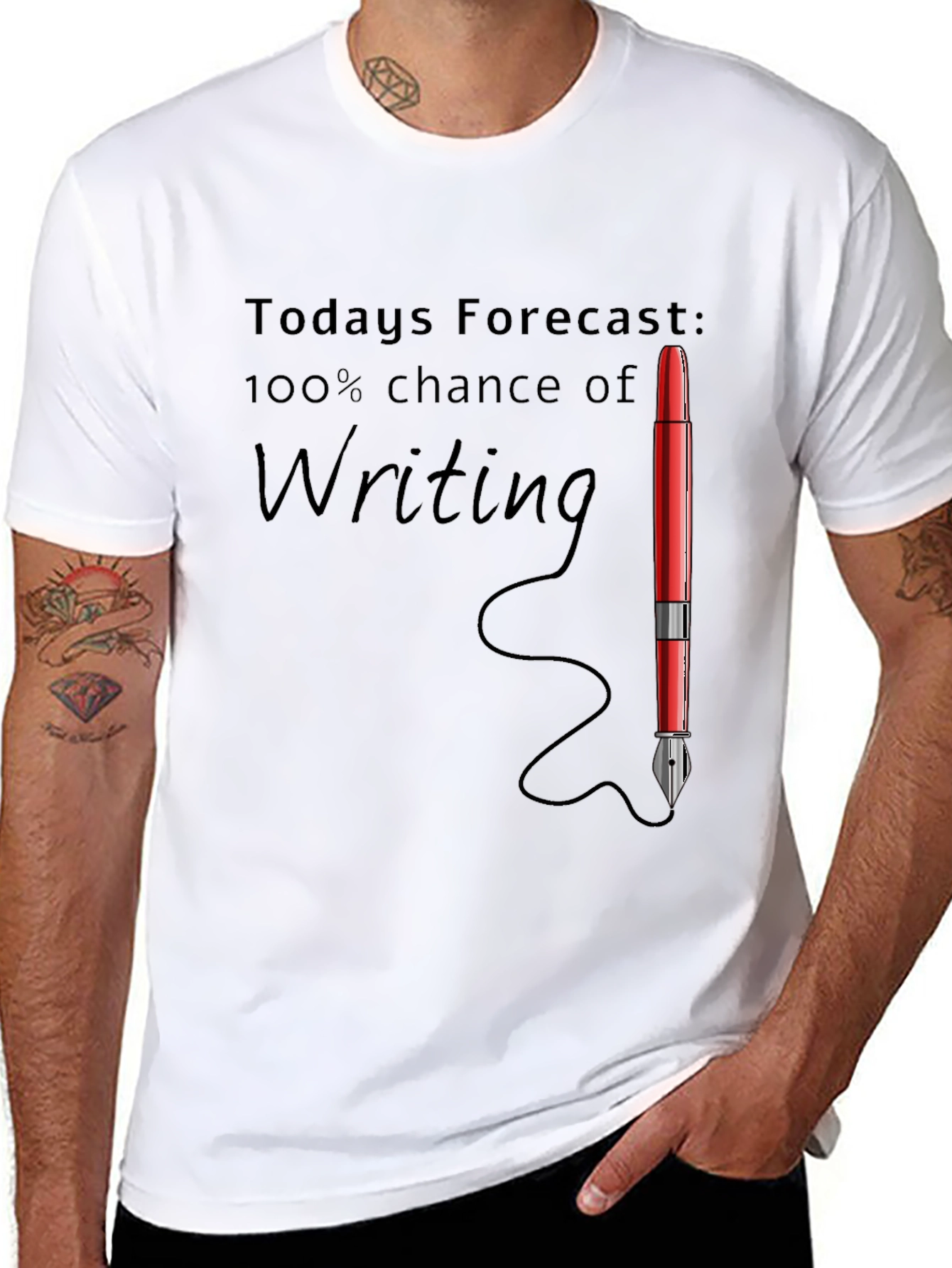 Writers Forecast T-Shirt - 100% Chance of Writing!