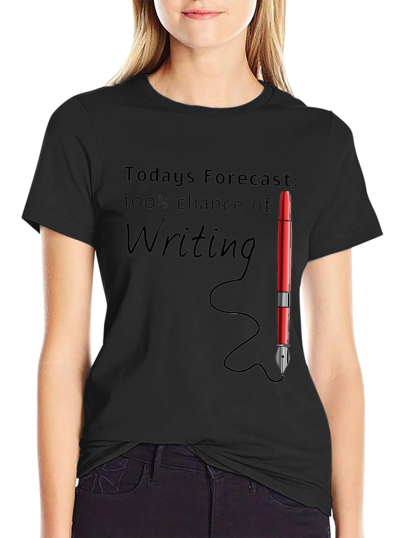 Writers Forecast T-Shirt - 100% Chance of Writing!