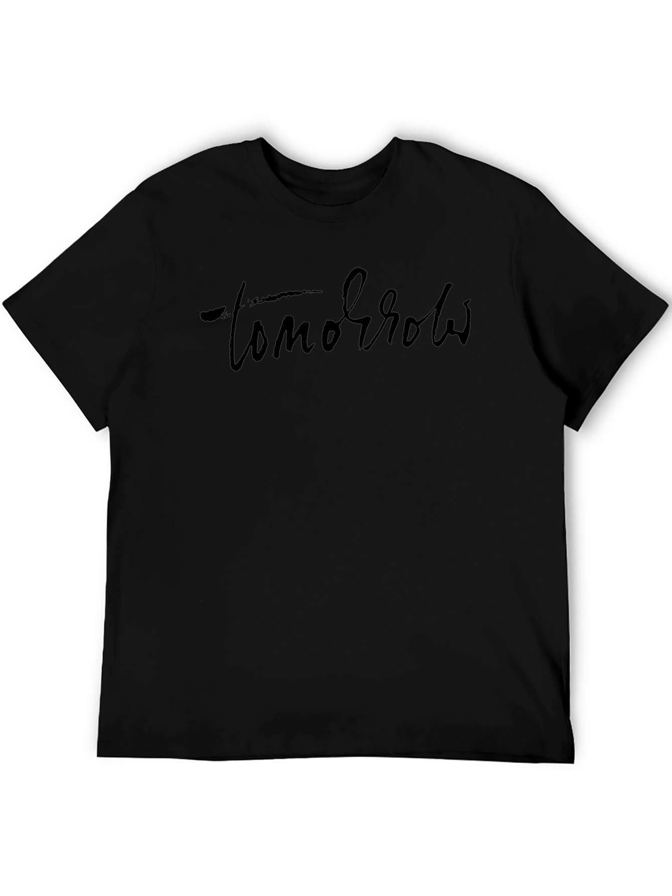Tomorrow Black Cotton T-Shirt for Men
