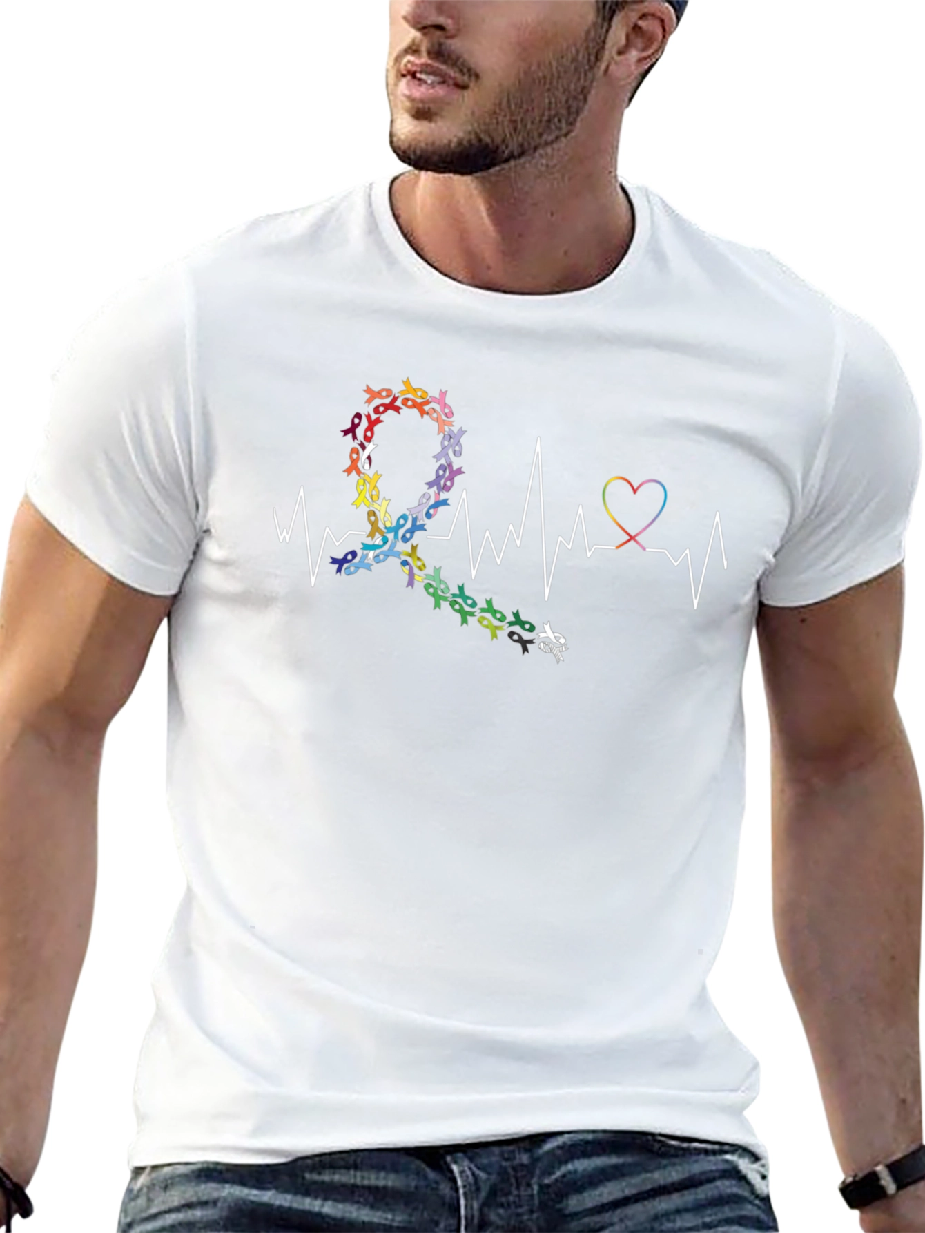 Autism Awareness Heartbeat Ribbon T-Shirt