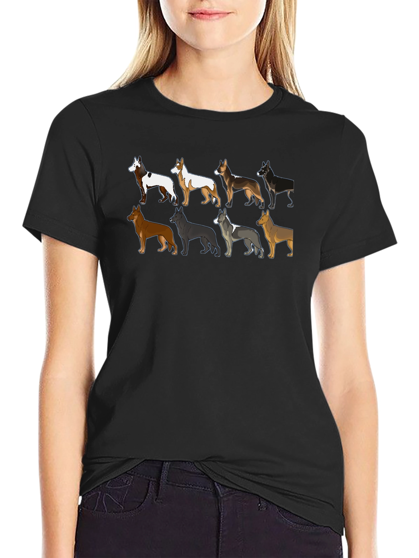 Unique Dog Breed Pattern Graphic Tee