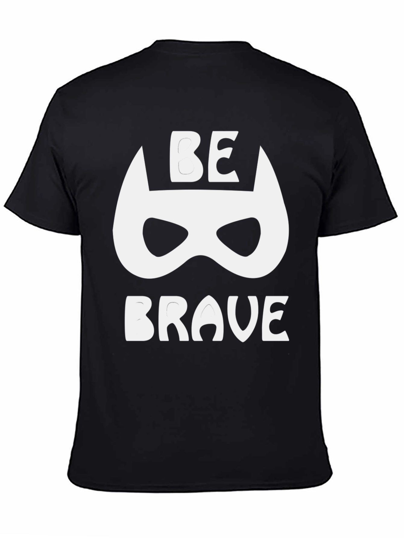 Be Brave Graphic Tee - Superhero Mask Black T-Shirt