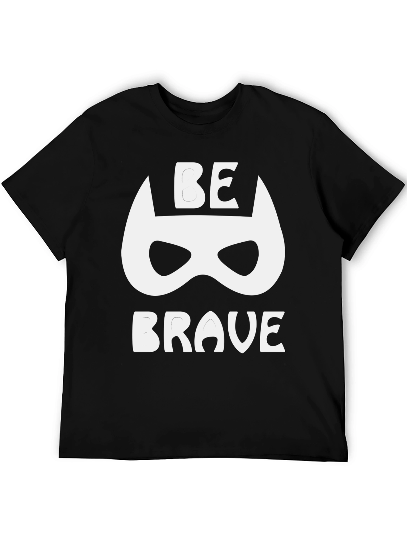 Be Brave Graphic Tee - Superhero Mask Black T-Shirt