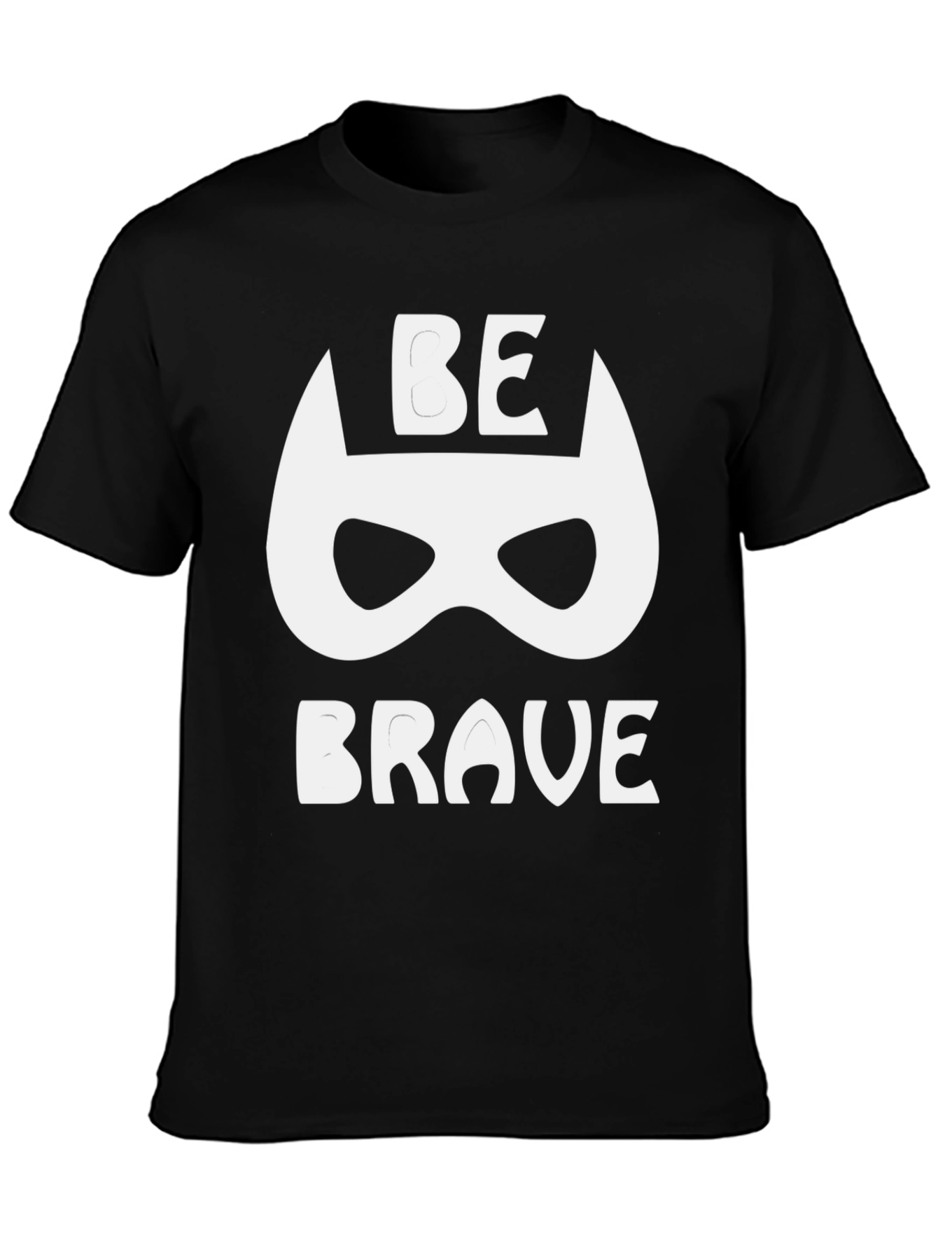 Be Brave Graphic Tee - Superhero Mask Black T-Shirt