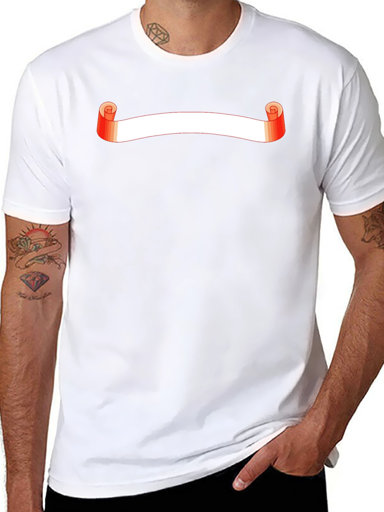 Stylish Black T-Shirt with Scroll Graphic