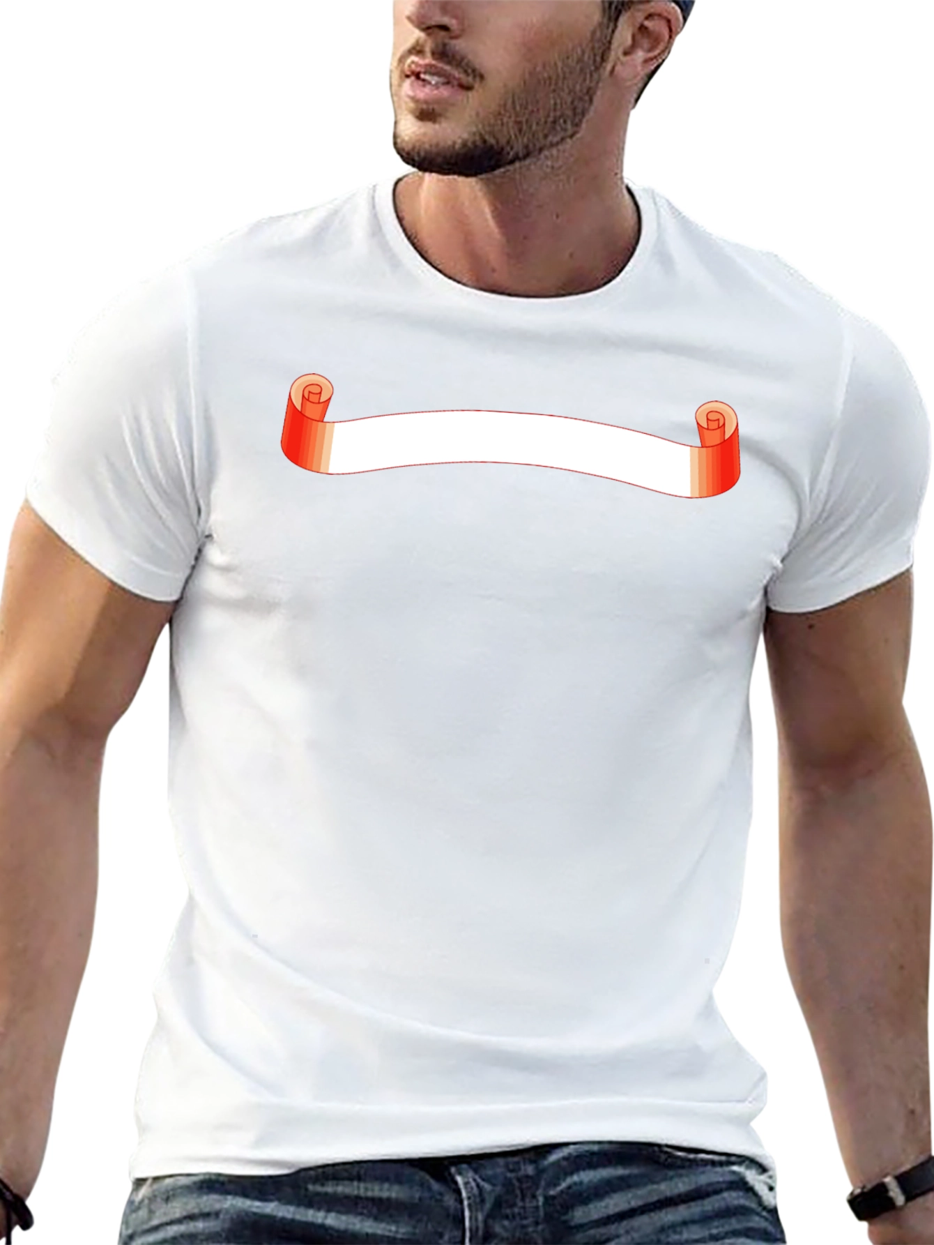 Stylish Black T-Shirt with Scroll Graphic