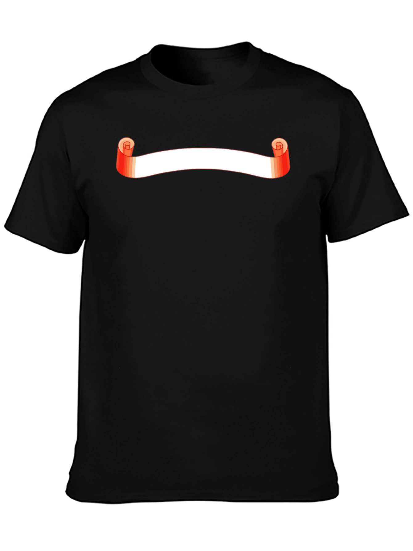 Stylish Black T-Shirt with Scroll Graphic