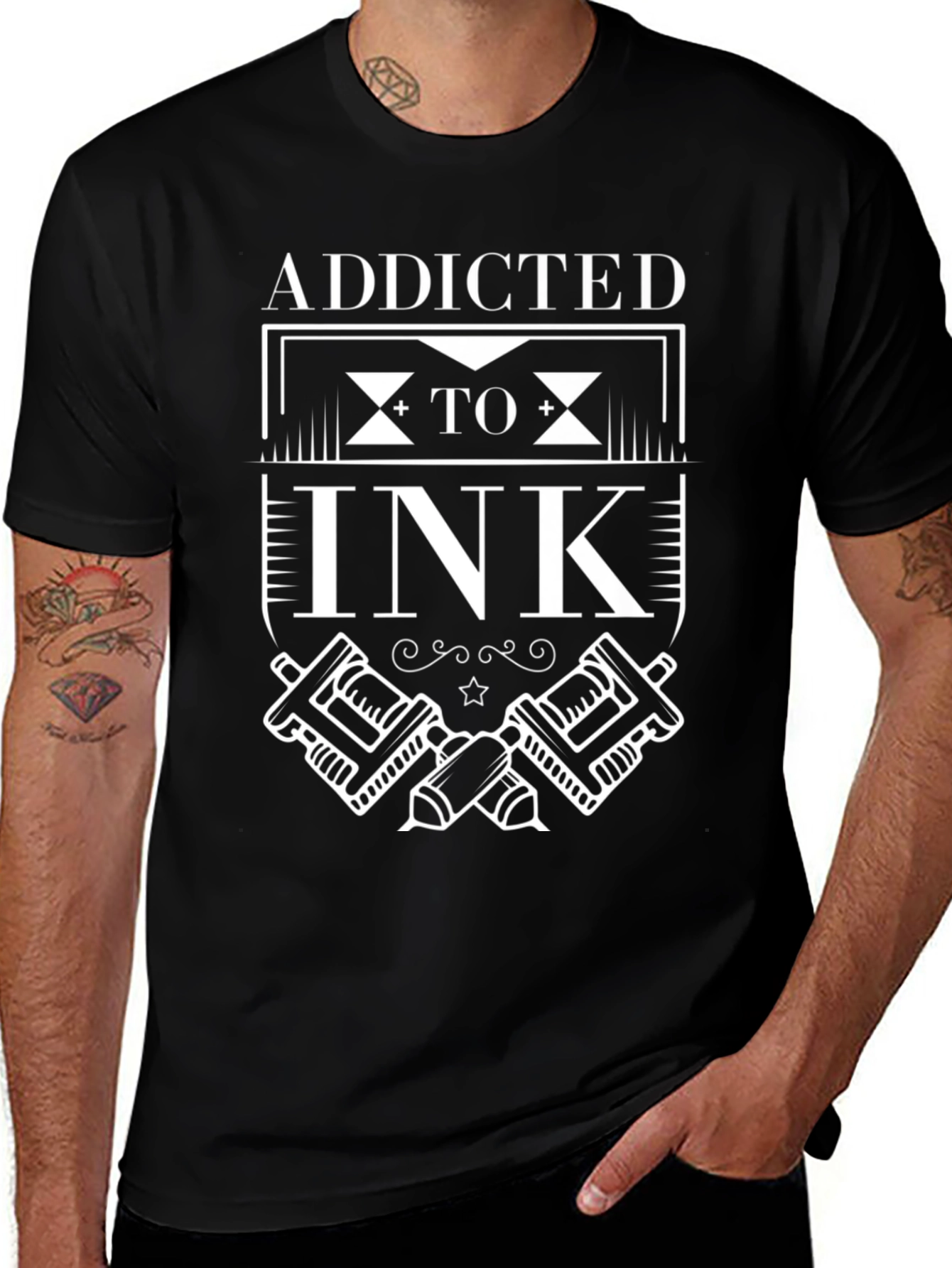 Addicted to Ink Graphic Tee - Tattoo Artist Style