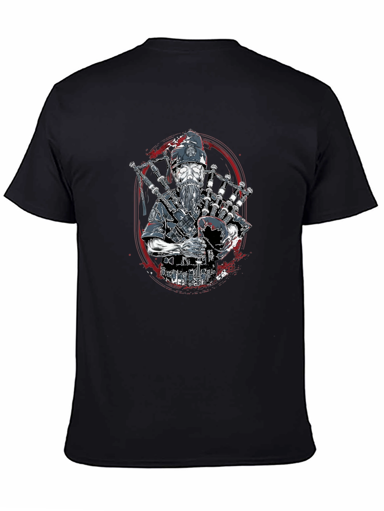 Bagpiper Skeleton T-Shirt - Black