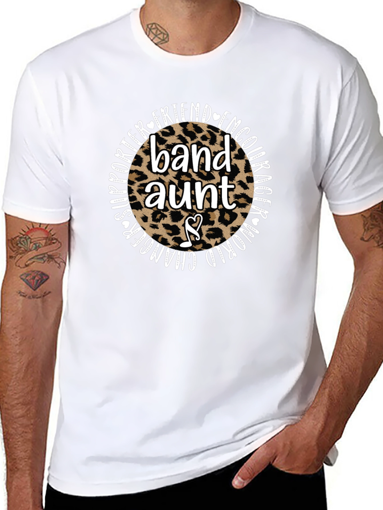 Band Aunt Leopard Print Graphic Tee