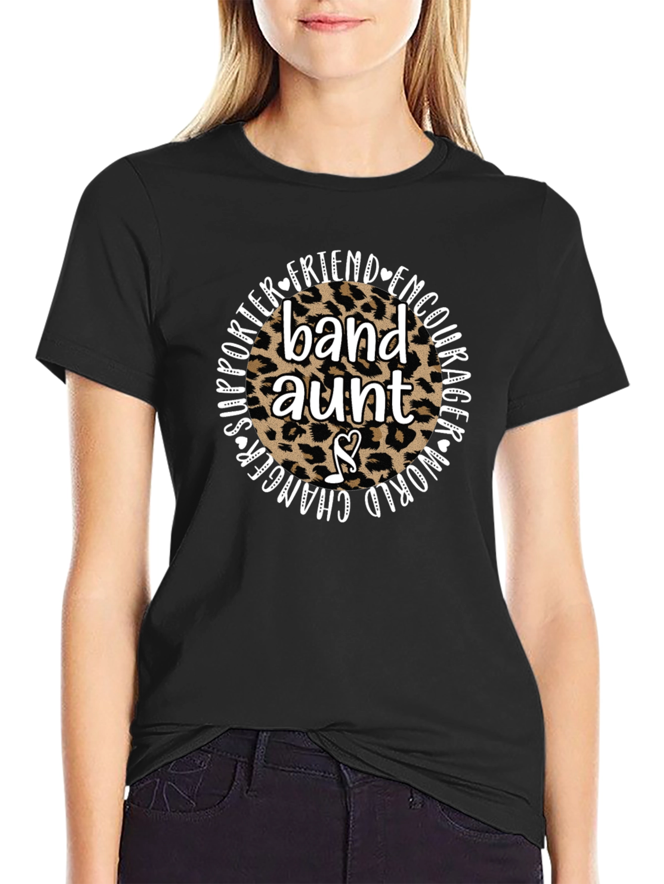 Band Aunt Leopard Print Graphic Tee