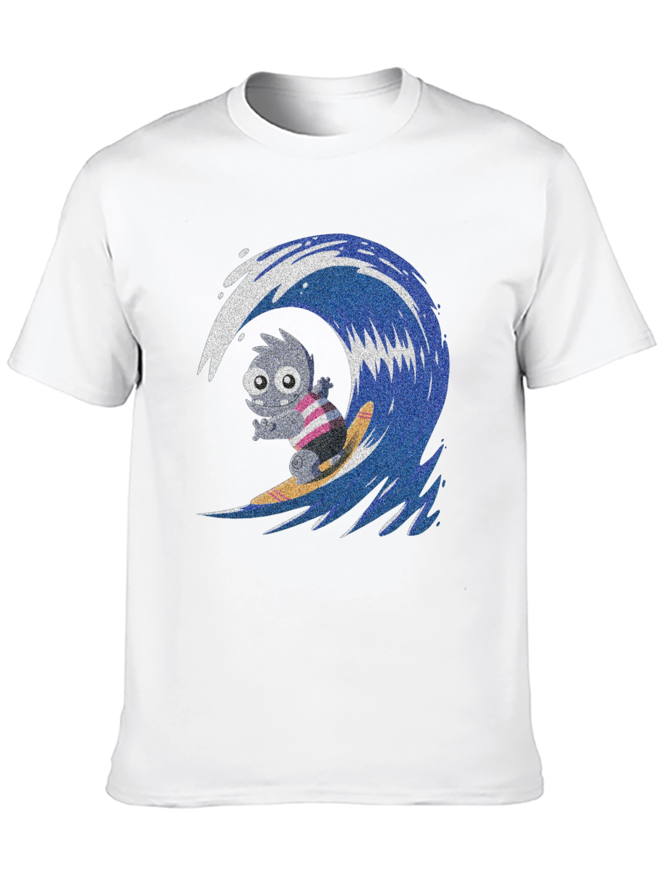 Surfing Monster Graphic Tee - Cool Black T-Shirt