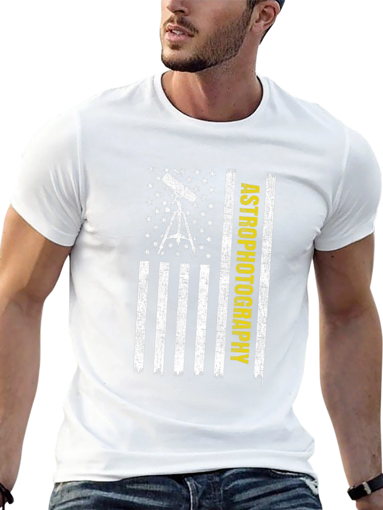 Astrophotography American Flag Graphic Tee