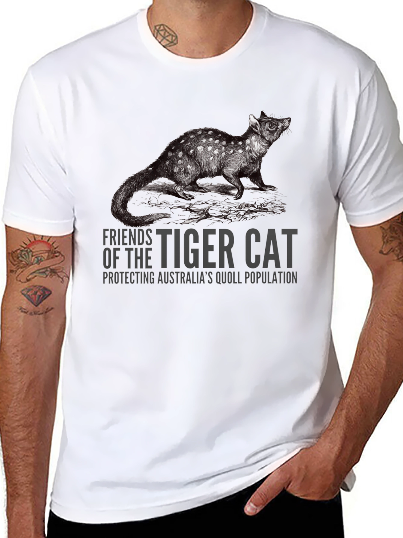 Tiger Cat Quoll T-Shirt - Protect Australias Wildlife