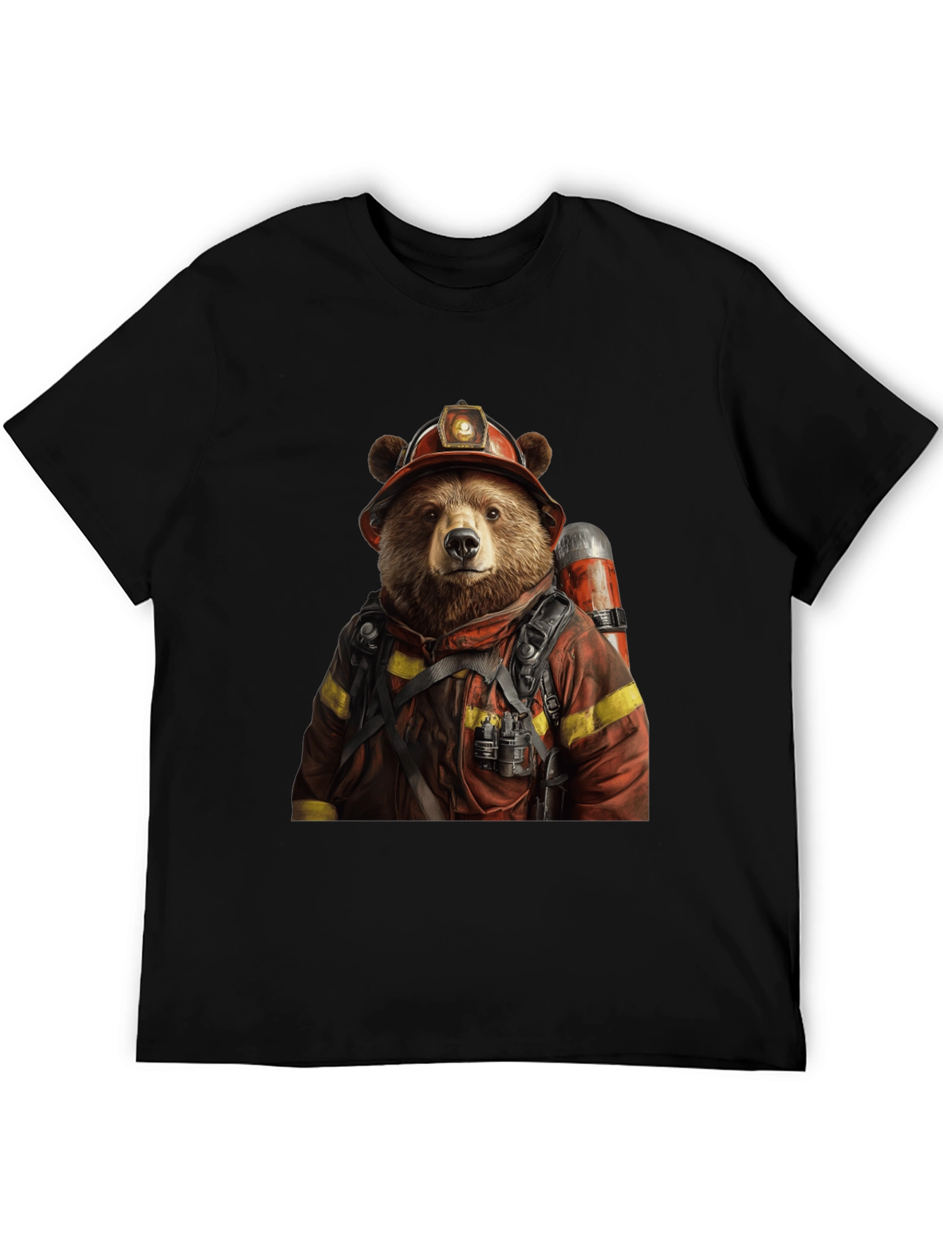 Bear Firefighter Graphic T-Shirt